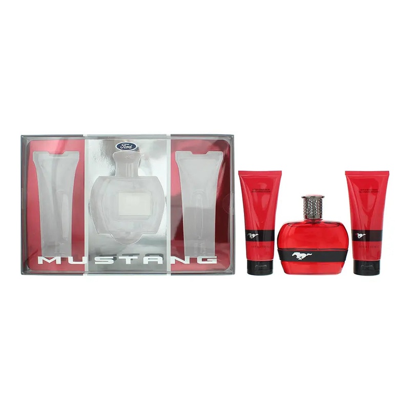 Mustang Red 3 Piece Gift Set: Eau de Toilette 100ml – Aftershave Balm 100ml – Hair  Body Wash 100ml