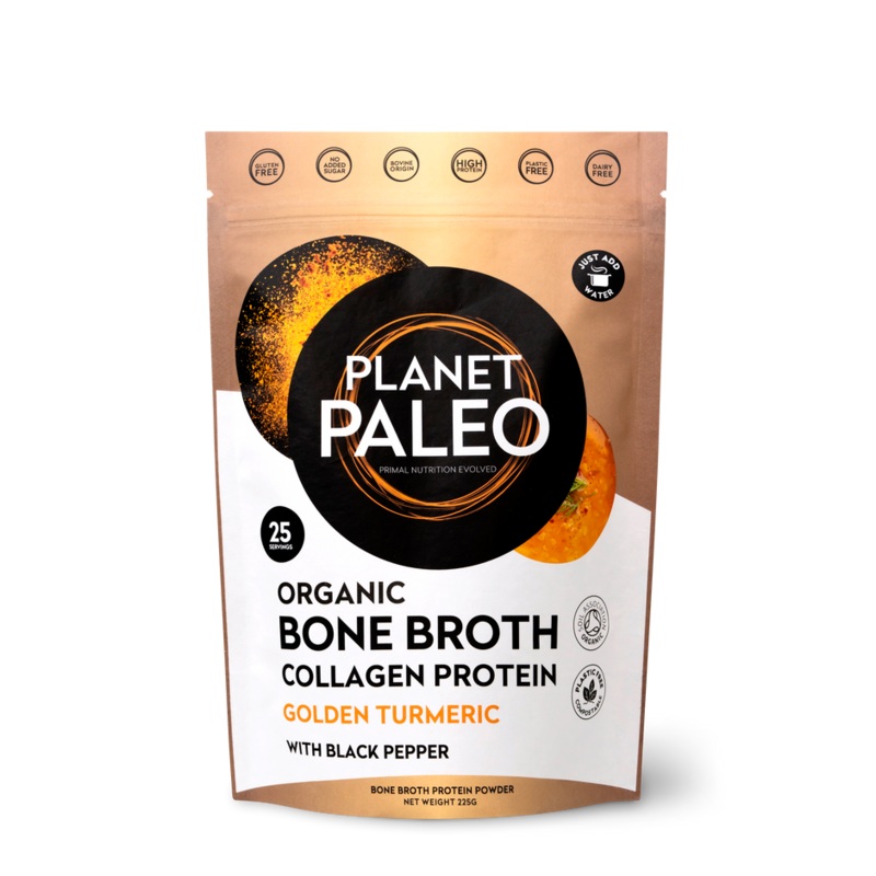 Organic Bone Broth Collagen Protein – Golden Turmeric 225g