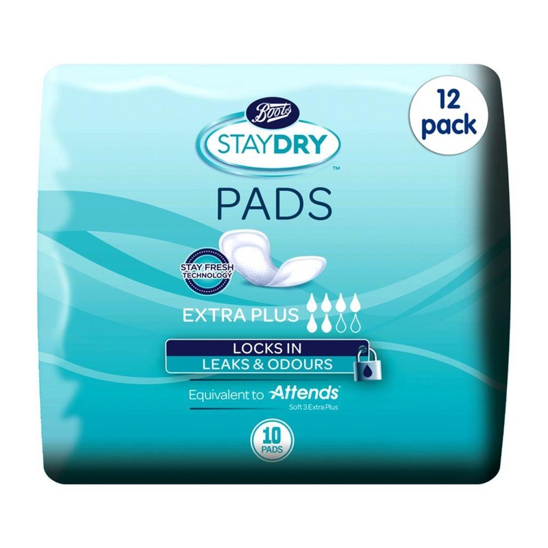 Staydry Extra Plus Pads 120 Pads (12 Pack Bundle)