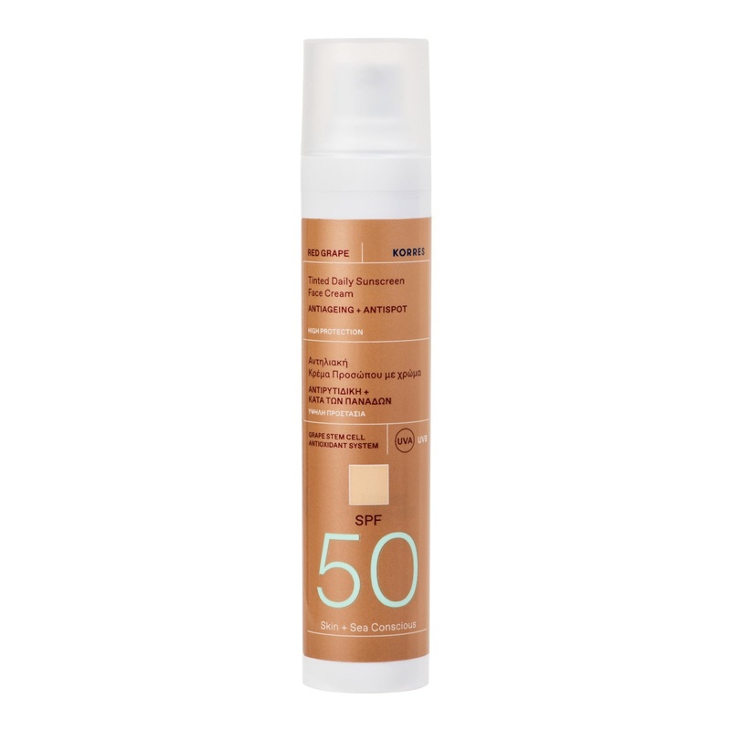 Korres Red Grape Sunscreen Face Cream Tinted SPF-50 50ml
