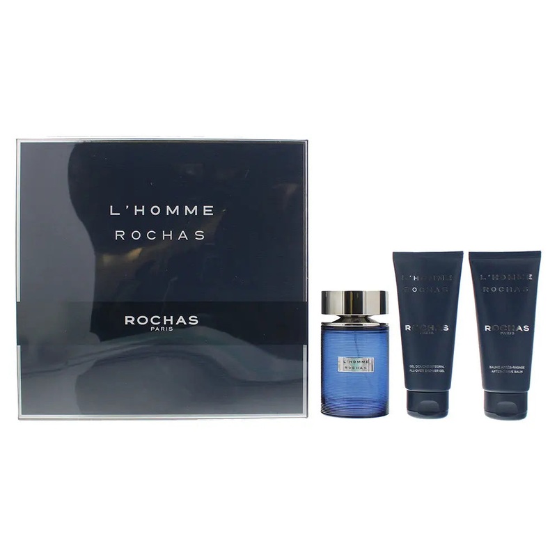 Rochas L’Homme Rochas 3 Piece Giftset: Eau de Toilette 100ml – Shower Gel 100ml – Aftershave Balm 100ml