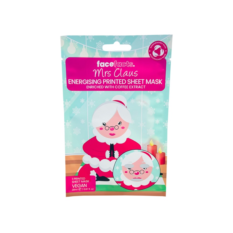 Face Facts Mrs Claus Energising Sheet Mask With Coffee Extract