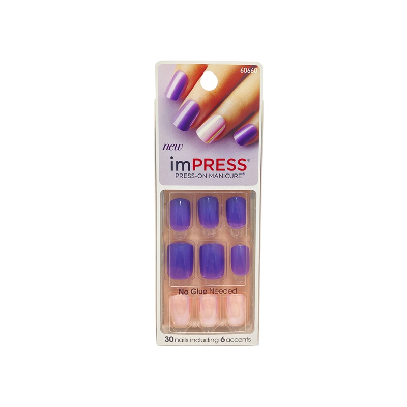 Kiss Impress 30 Nails 60660 Bright as a Feather Purple Chrome