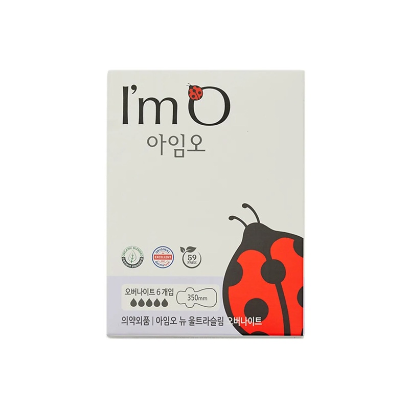 I’m O Organic Sanitary Pads Overnight  10 Packs