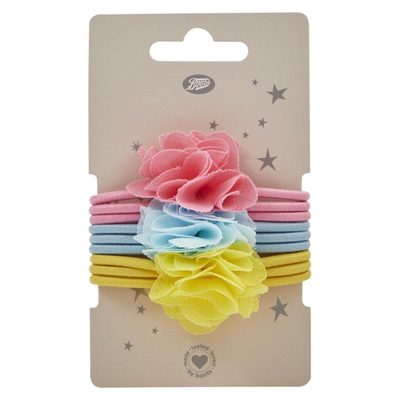 Kids Hair Ponybands Flowers Pink/Blue/Yellow 9S