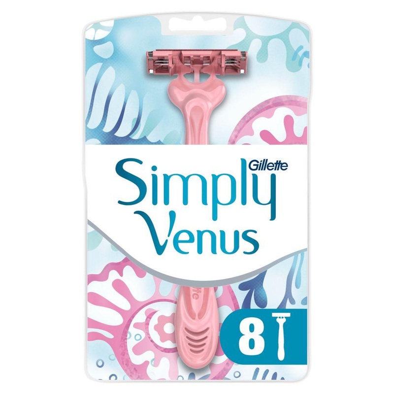 Simply Venus 3 Women’S Disposable Razors, 8 Pack
