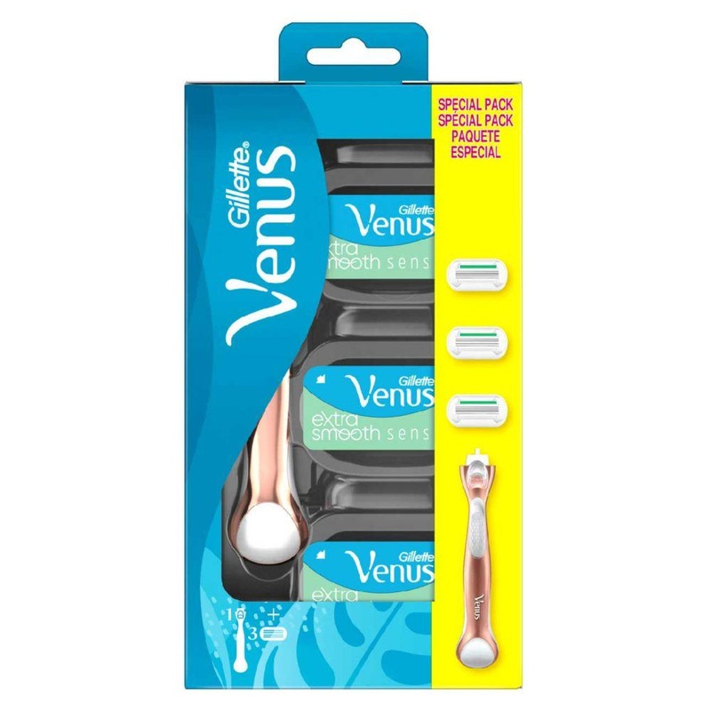 Extra Smooth Sensitive Rosegold Metal Handle Razor + 2 Blades