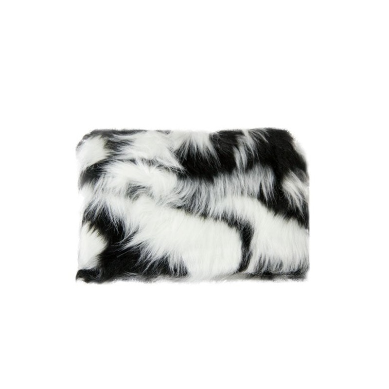 W7 Small Furry Bag Black & White