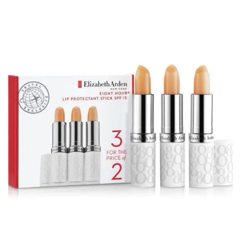 ARDEN 8 HOUR SET – 3 X EIGHT HOUR LIP PROTECTANT STICK SPF 15 3.7G