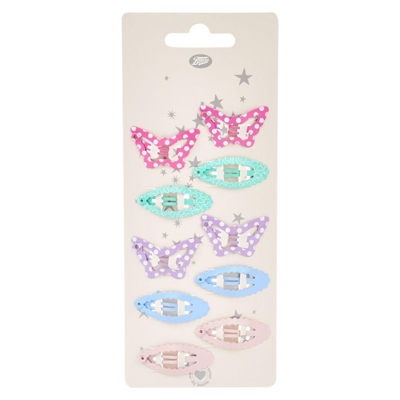 Kids Hair Click Clacks Mini Ovals Butterflies 10S