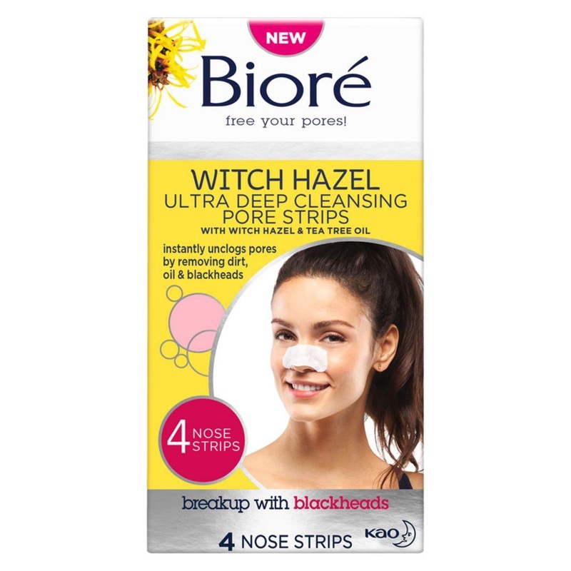 Bior Witch Hazel Ultra Deep Cleansing Pore Strips Nose Strips For Spot Prone Skin x4