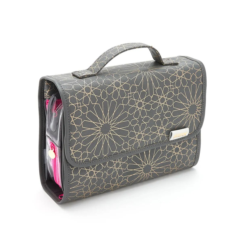 Victoria Green ‘Emma’ 3 in 1 Hanging Wash Bag in Mandala Charcoal
