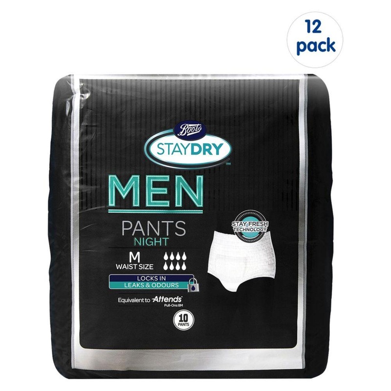 Staydry Men Night Pants Medium – 120 Pants (12 Pack Bundle)