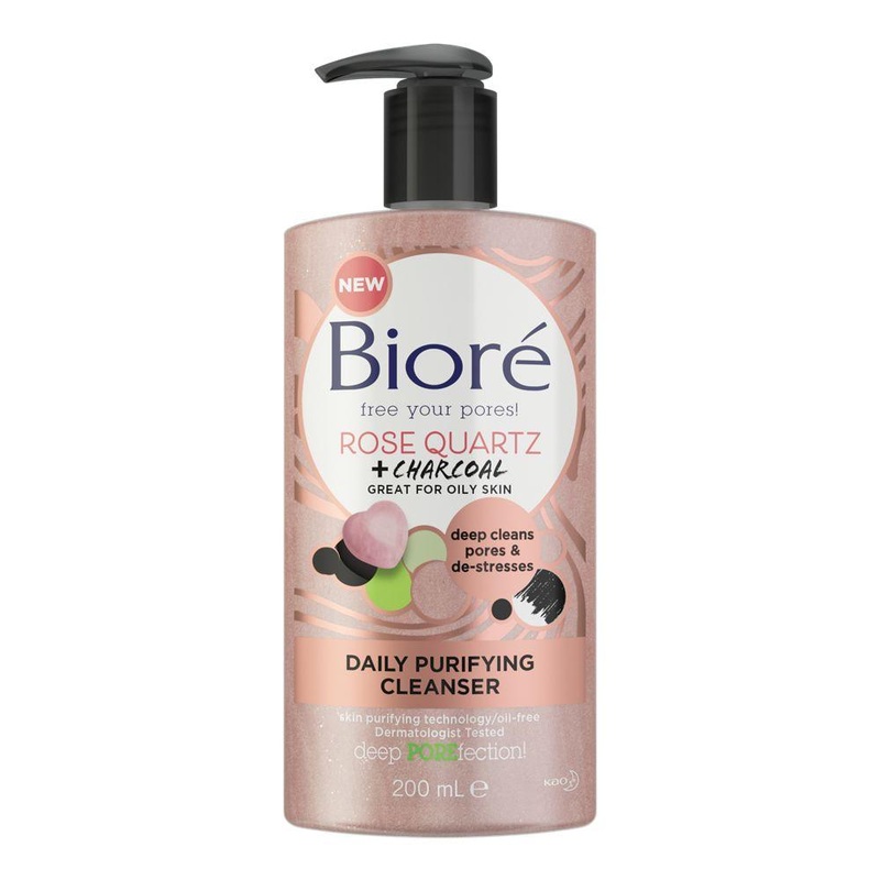 Bior Rose Quartz & Charcoal Daily Purifying Face Wash Cleanser 200ml for Oily Skin