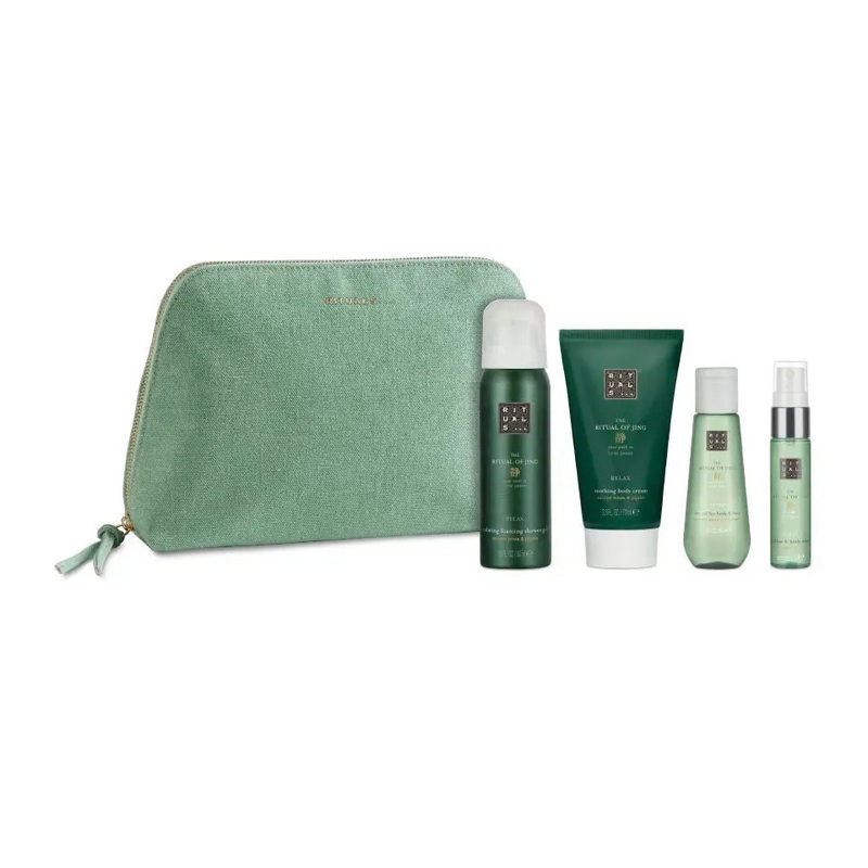 RITUALS JING SET: BODY CREAM 70ML + DRY OIL 50ML  + PILLOW AND BODY MIST 20ML + FOAMING SG 50ML