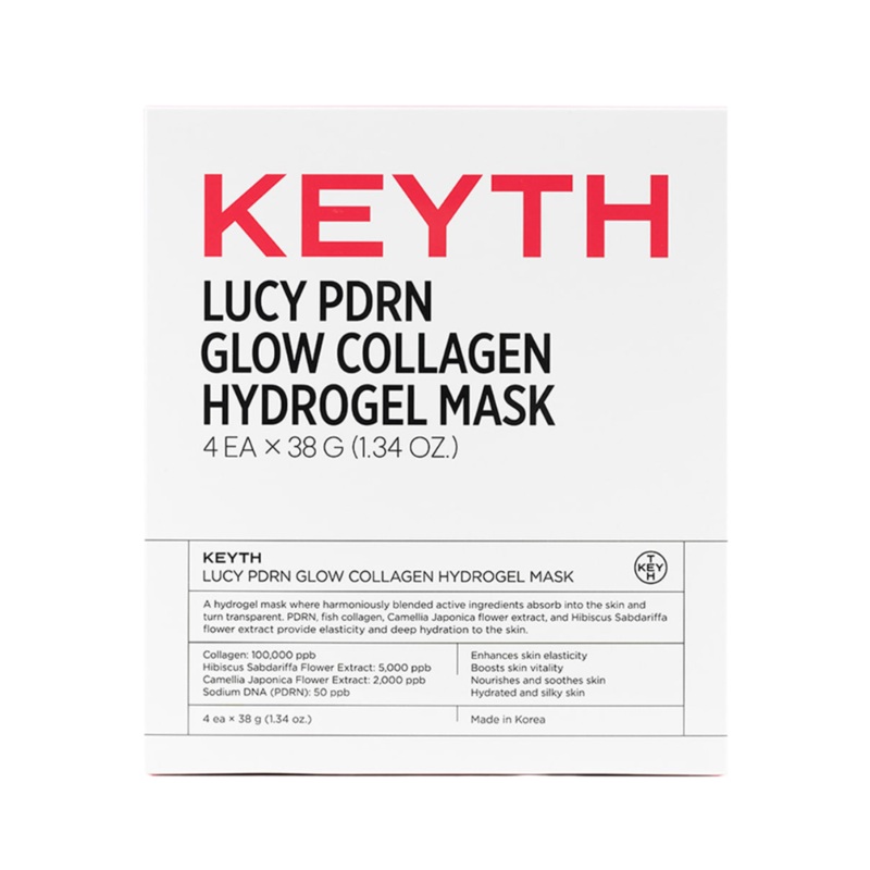KEYTH Lucy PDRN Glow Collagen Hydrogel Mask 38g * 4ea