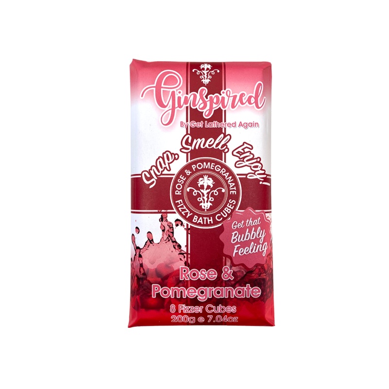 Ginspired Bath Fizzer Cubes Rose & Pomegranate