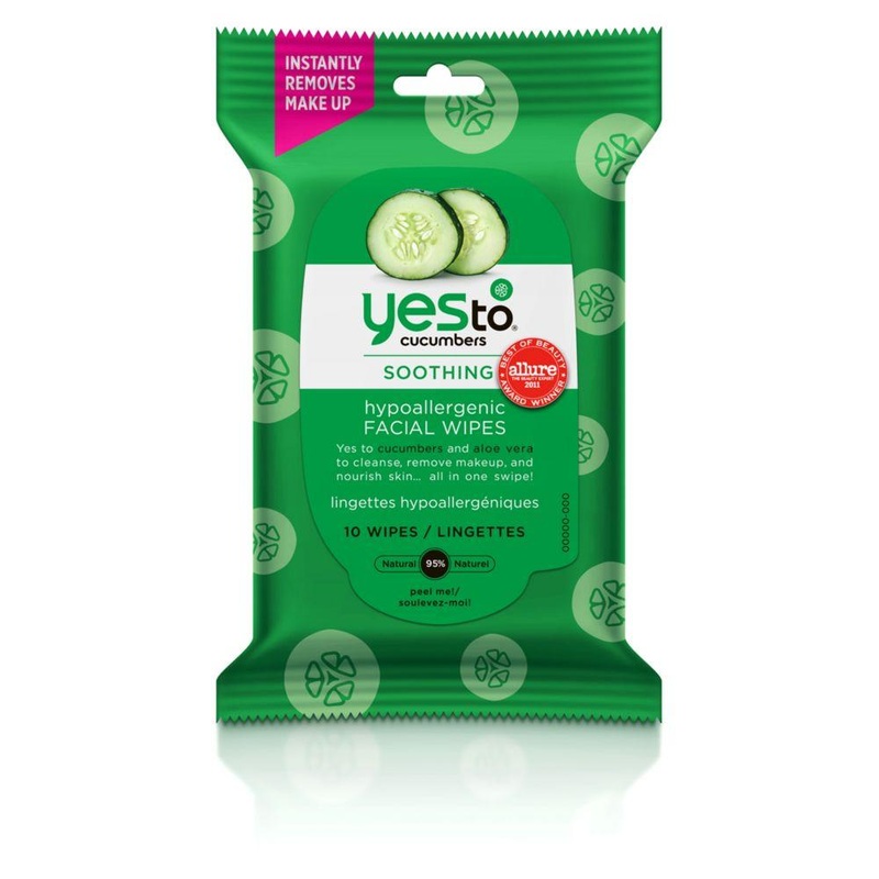 Cucumbers Hypoallergenic Travel Size 10 Facial Wipes