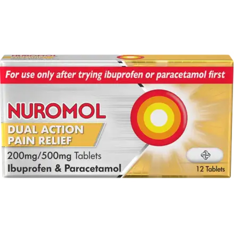 Dual Action Pain Relief Ibuprofen & Paracetamol 200mg/500mg 16 tablets