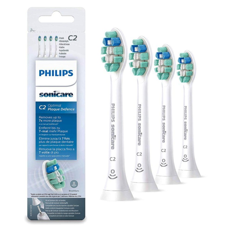 Sonicare Optimal Plaque Defence Brushsync Enabled Replacement Brush Heads – 4 Pk White Hx9024/12