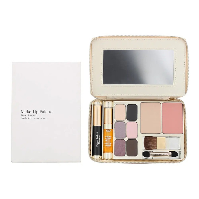 Clarins Tester 4 Piece Gift Set: Make-Up Palette 18g – Mascara 3ml – Lip Oil 2.8ml – Case