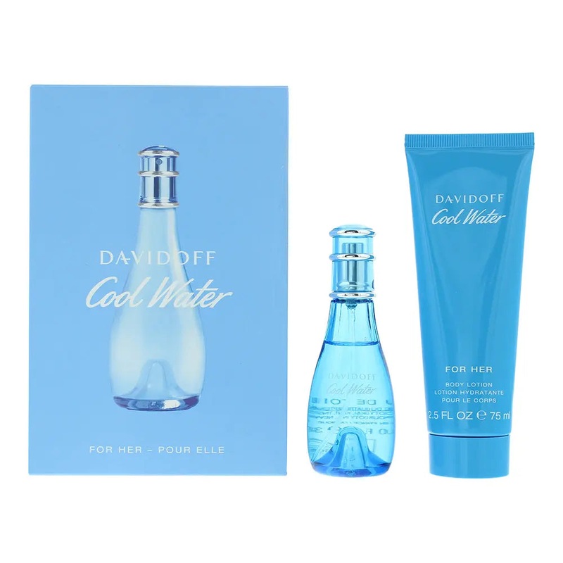 Davidoff Cool Water For Her 2 Piece Gift Set: Eau De Toilette 30ml – Body Lotion 75ml