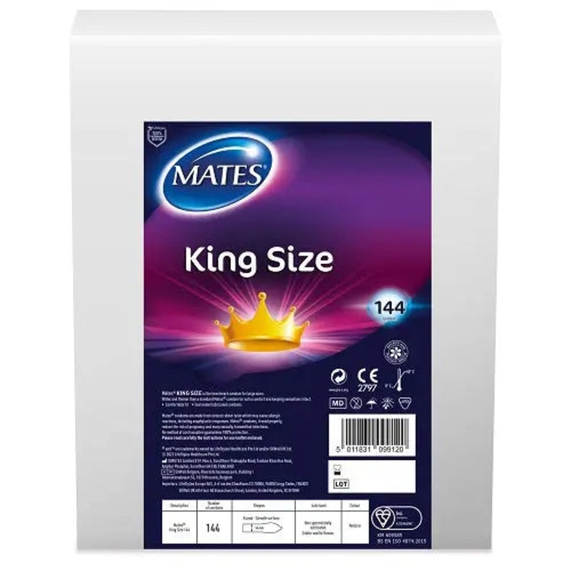 Mates King Size Condom BX144 Clinic Pack (5% VAT)