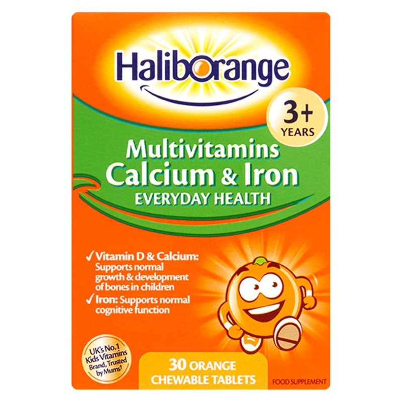 Kids Multivitamins Calcium & Iron 3+Yrs – 30 Orange Flavour Chewable Tablets