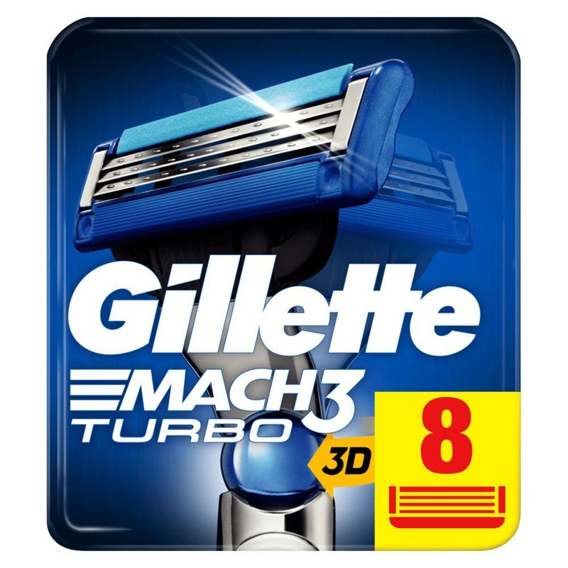 Mach 3 Turbo Razors For Men 8 Razor Blades Refills