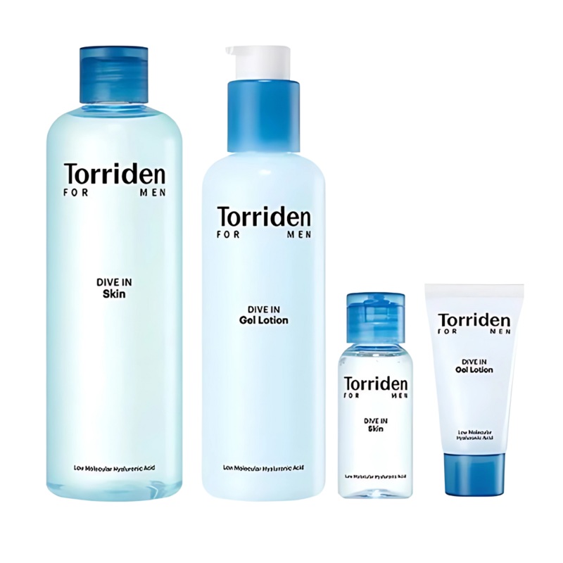 Torriden Dive In For Men Low Molecular Hyaluronic Acid Skin/Gel Lotion Set (+Skin 30ml+Gel Lotion 20ml)