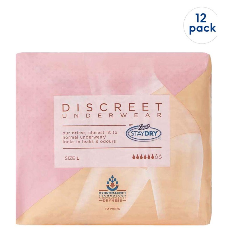 Staydry Discreet Pants Large – 120 Pants (12 Pack Bundle)