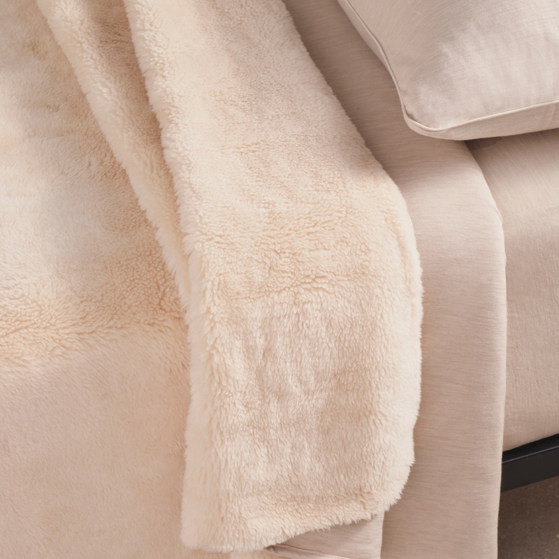 Merino Knit Fleece Calming Blanket – Tropical Sand – Super King