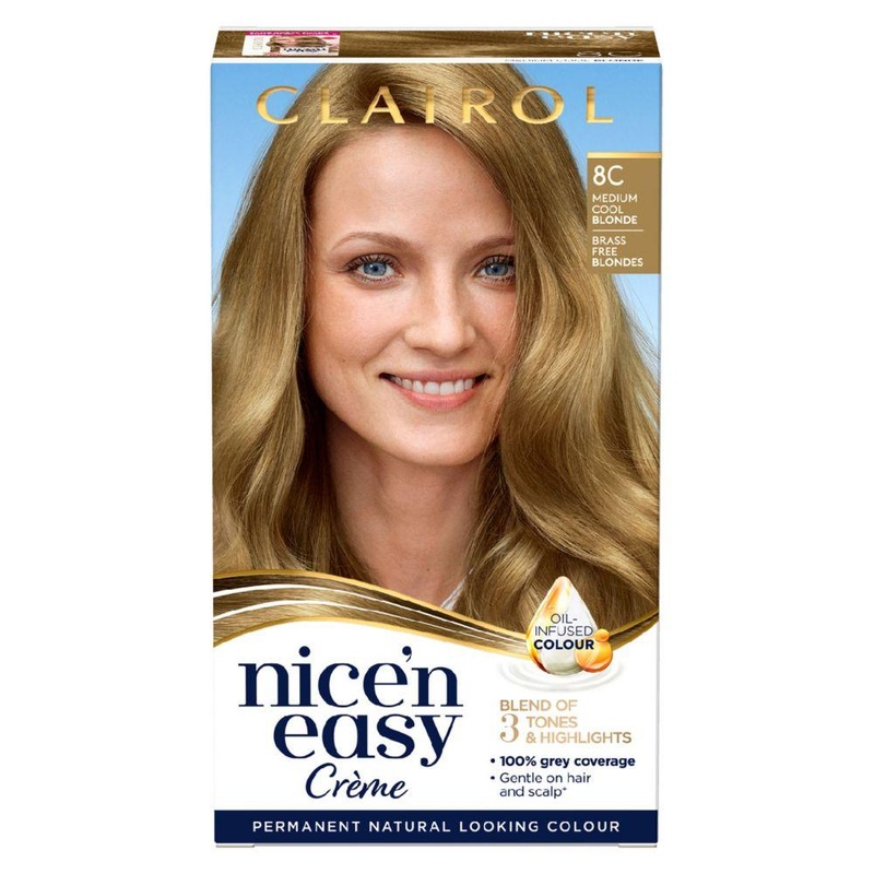 Nice N Easy Permanent Hair Dye 8C Medium Cool Blonde 177Ml