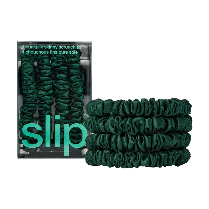 Pure Silk Skinny Scrunchies – Forest